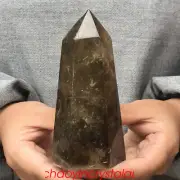 0.79LB Natural Smokey Citrine Quartz Obelisk Quartz Crystal Point Wand XA3038