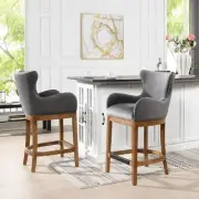 Jennifer Taylor HomeBlake Modern 26" Counter-Height Velvet Barstool Armrest Grey