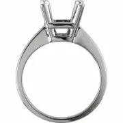 Sterling Silver Square/Princess Cut Solitaire Ring Setting - Classic Style Ring