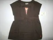 So Girls Plus size 14.5 brown layered look tunic top shirt NWT
