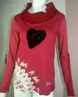 BNWT Desigual Red Amaia Roll Neck Top Size XS