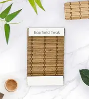 [LazBlinds] No Tools No Drill Cordless Bamboo Roman Shades, Privacy Blinds for Interior Windows, Room Darkening Roll Up Bamboo Blinds for Home & Patio, Sample Swatch Kit, DP-Eastfield Teak