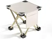 Outdoor Camping Stool 13 Inch Portable Folding Stool Compact Lightweight Foldable Fishing Stool Chair with Carry Bag for Walking Travel Hiking BBQ Fishing Beach(White,33cm/13in)
