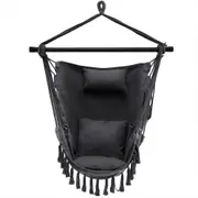 Hammock Chair Installation Kit Soft Pillow Cushions Hanging Rope Swing Steel Bar