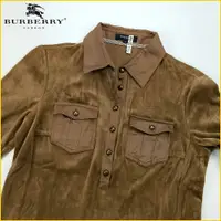 在飛比找蝦皮購物優惠-日本二手衣✈️BURBERRY 短絨POLO上衣 長袖POL