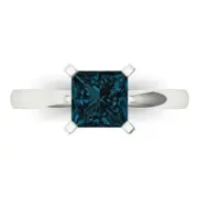 1.5 ct Princess Cut Topaz Gemstone Solitaire Ring White Gold, Anniversary Gift