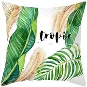 [EHOMERY] Spring Outdoor Pillow Covers Waterproof Cushion Cover Girl Plant Leaves Polyester Throw Pillow Covers Pillow Cover Japandi Cushion Cover Indian Style Green 40x40 cm