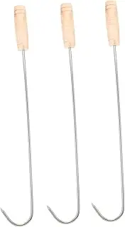 IMIKEYA 3pcs Meat Processing Hooks Flipping Grilling Tools for BBQ and Camping for Pork Ham Chicken More Easy to Use Meat Turner