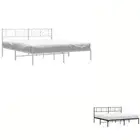 Bed Frame with Headboard and Footboard Bed Base King Size Black Metal vidaXL
