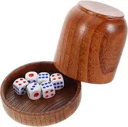Vaguelly Entertainment Dice Cups Lids Wooden Dices Shaker Cup Set for Bar KTV Party Games