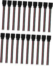 WHAMVOX 40pcs LED Strip Connector Wire Cable 4 Pin Male and Female Adapter for 5050 RGB Light Strips and Easy to Use for Home and Office Lighting Projects