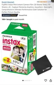Fujifilm Instax Mini Instant Camera Film 100 Shoots Total