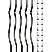 Modern Wave Iron Deck Balusters - 51 Pack, 32.25" Black Outdoor Spindles