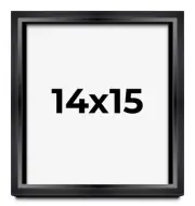 14x15 Shadow Box Frame Black | 1.25 inches Deep Real Wood Contemporary Shadowbox