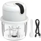 Mini Garlic Chopper, Cordless Electric Garlic Chopper Slicer with GLASS Cup, ...