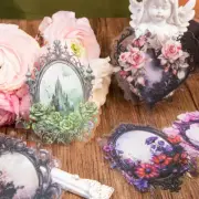 Vintage Mirror Frame PET Stickers Decorative Junk Journals Album Card DIY Crafts