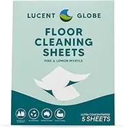 Lucent Globe Floor Cleaning Sheets – Pack of 5 | Pine & Lemon Myrtle Scent | Dissolvable Mop Solution Sheets for Tiles, Vinyl & Laminate | Eco-Friendly, No-Waste Refill | 1 Sheet Makes 700ml Solution