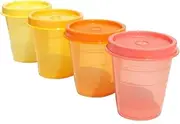 [Tupperware] Minis Midgets Storage Containers Set of 4 in Yellow Orange Mango Coral