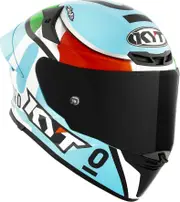 KYT TT-Revo Leopard Replica Tricolore, full face helmet , color: White/Light Blue/Green/Red , size: L