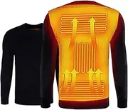 [IMYOGI] Cozy Heated Thermal Underwear for Men Women USB Electric Heater T-Shirt Battery Operated Winter Body Warmer Clothing for Camping Skiers