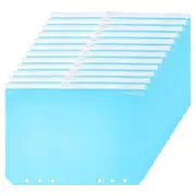 A6 Binder Pocket, 12 Pack PVC Zipper 6 Holes Binder Pouch, Blue
