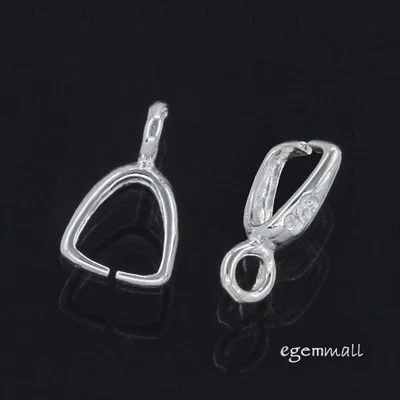 30 Sterling Silver Pinch Bail Pendant Clasps Connector #97773