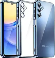 [JETech] Soft Clear Case for Samsung Galaxy A15 5G / 4G 6.5-Inch, Camera Lens Full Protection, Shockproof Electroplated TPU Phone Cover (Blue)