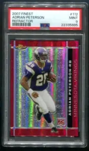 2007 Topps Finest Adrian Peterson Refractor RC #112 PSA 9 MINT
