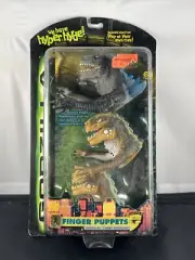 1998 RESAURUS GODZILLA AND BABY GODZILLA RUBBER FINGER PUPPET SET OF 3 NEW!