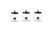 3x 2L Glass Jar Kitchen Food Pantry Cookie Lolly Storage Container Black Lid