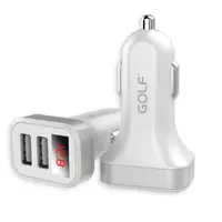在飛比找蝦皮購物優惠-GOLF電壓 顯示 電流 LED 車充雙USB 2.1A快充