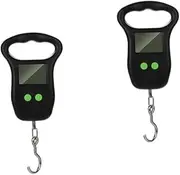 [Kisangel] 2pcs Compact Luggage Scale with Hook Digital LCD Scale for Travel Camping and Fish Weighing