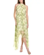 SALONI Crinkle Silk Chiffon Maxi Dress