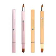 2 Pcs Retractable Lip Brush Lipstick Double-ended Lip Applicator Concealer Brush