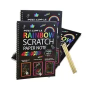 Scratch Art Notebooks 3 Pack 10.2 x 7.5 inches Rainbow Magic Scratch Off Paper