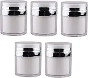 WOFASHPURET 5pcs Press Cream Jar Spray Bottle for Cats Washing Liquid Dispenser Kitchen Dispenser Pump Continuous Spray Bottle Cup Holder Teapot Cream Practical Sub Bottle Silver Plastic