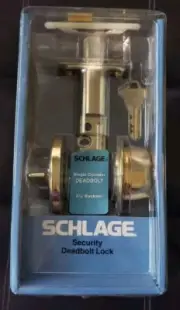 Schlage Single Cylinder Deadbolt 2 3/8" Backset Security Deadbolt Lock P509-333