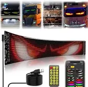 Devil Eyes Light for Trucks and Cars, Large Dynamic Devil Eye LED Lights Soft Screen for Car Window, DIY Programmable Car Dynamic Devil LED Eyes with Remote Control, Flex Car LED Display 16 * 32