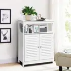 Bathroom Towels Toiletries Storage Organiser 2 Door Cabinet Cupboard Shelf Table