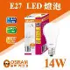 【Osram 歐司朗】 LED E27 14W 節能 燈泡 白光 黃光 自然光 【6入組】