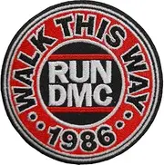 Run DMC Walk This Way Iron On Patch (UK Size: One Size) (Black/Red)