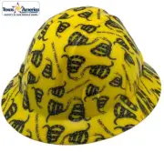Don't Tread on Me Yellow Hydro Dipped Full Brim Hard Hat with Ratchet Suspension