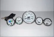 Willys MB Jeep Ford GPW CJ Speedometer Temp Oil Fuel Amp Gauges White Face