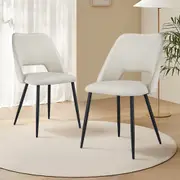 Dining Chairs Set of 2 Cotton Linen Seat for Home Kitchen Restaurant Cafe -Beige