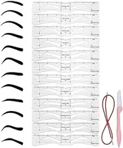 Eyebrow-Stamp Stencil Kit | Reusable Eyebrow Shape Kit | Time-Saving Eyebrow Shaper Brow Stamp Kit | Reusable Eyebrow Template Stencils For Women, 3 Minutes Makeup Tools For Beginners