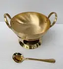 Thai Traditional Wok Brass No.9 & Stove Burner 6 in Set Small for Food Dessert