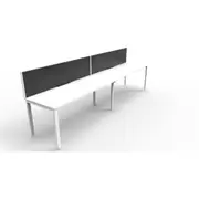 RAPIDLINE RAPID INFINITY PROFILE LEG SINGLE SIDED WORKSTATION With Screen 2 Persons W3600 x D700 x H1200mm Natural White Top With Scalloped Edge