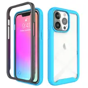 MCC Shockproof Bumper Case iPhone 13 Pro Max Clear Back Cover Apple 2021 [Sky Blue]