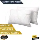 Giselle Bedding Bamboo Pillows Memory Foam Pillows Contour Twin Packs Soft Hotel