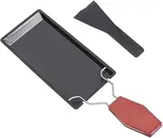 FUNOMOCYA 1 Set Portable Non Stick Cheese Grill Set with Baking Tray Black Stove Rack and Small Spatula for Outdoor Camping and Kitchen Use High Temperature Resistant with Wood Handle